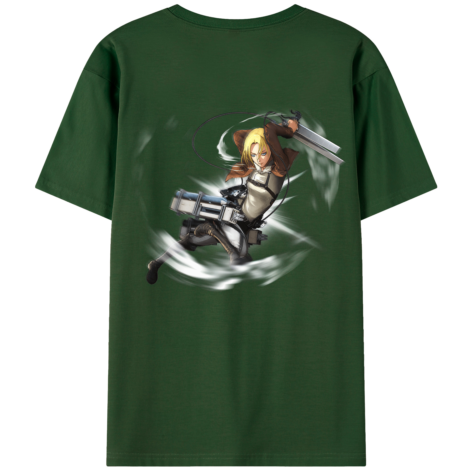 （画像用） 進撃の巨人 アニ・レオンハート Attack on Titan Annie Leonhart 綿100％半袖Tシャツ（背面プリント）